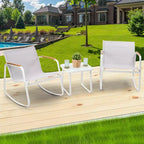 Kozyard 3 Pieces Patio Bistro Set with Gray Breathable Textilence Seating Powder Coated Metal Frame for Garden Poolside Backyard