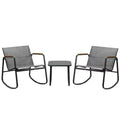 Kozyard 3 Pieces Patio Bistro Set with Gray Breathable Textilence Seating Powder Coated Metal Frame for Garden Poolside Backyard
