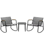 Kozyard 3 Pieces Patio Bistro Set with Gray Breathable Textilence Seating Powder Coated Metal Frame for Garden Poolside Backyard