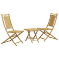 vidaXL Bistro Set Natural Bamboo Foldable Square Rustic