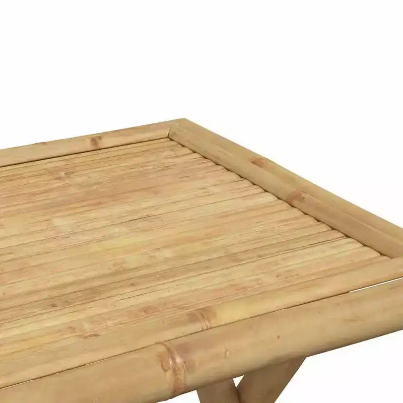 vidaXL Bistro Set Natural Bamboo Foldable Square Rustic