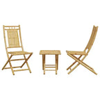 vidaXL Bistro Set Natural Bamboo Foldable Square Rustic