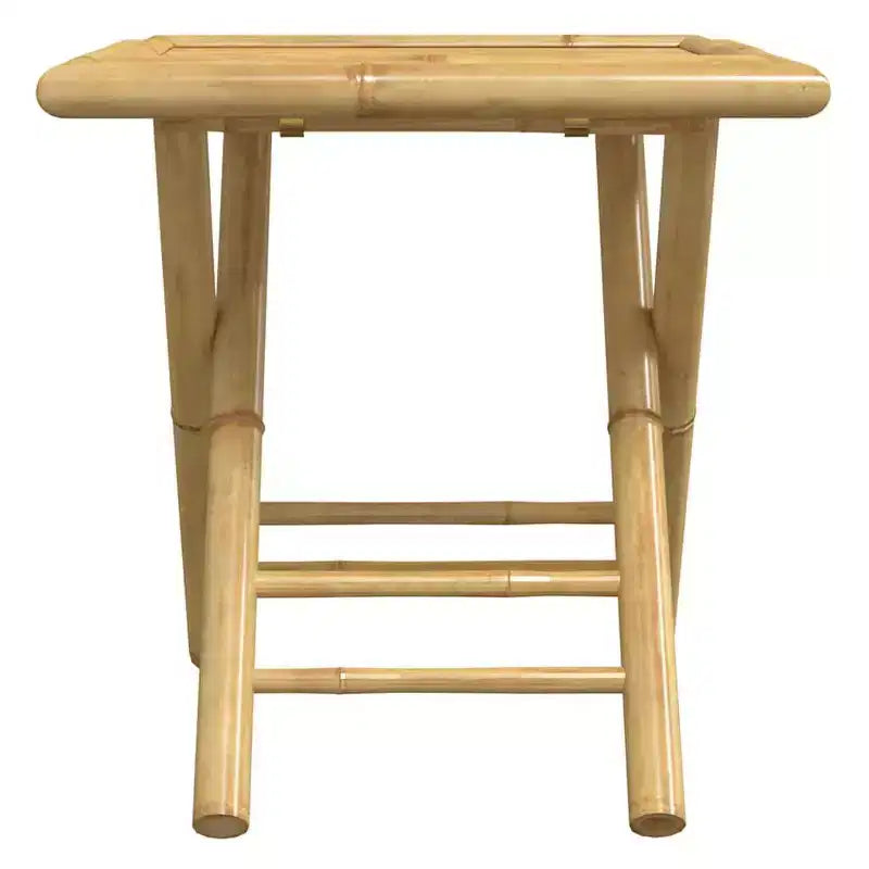 vidaXL Bistro Set Natural Bamboo Foldable Square Rustic