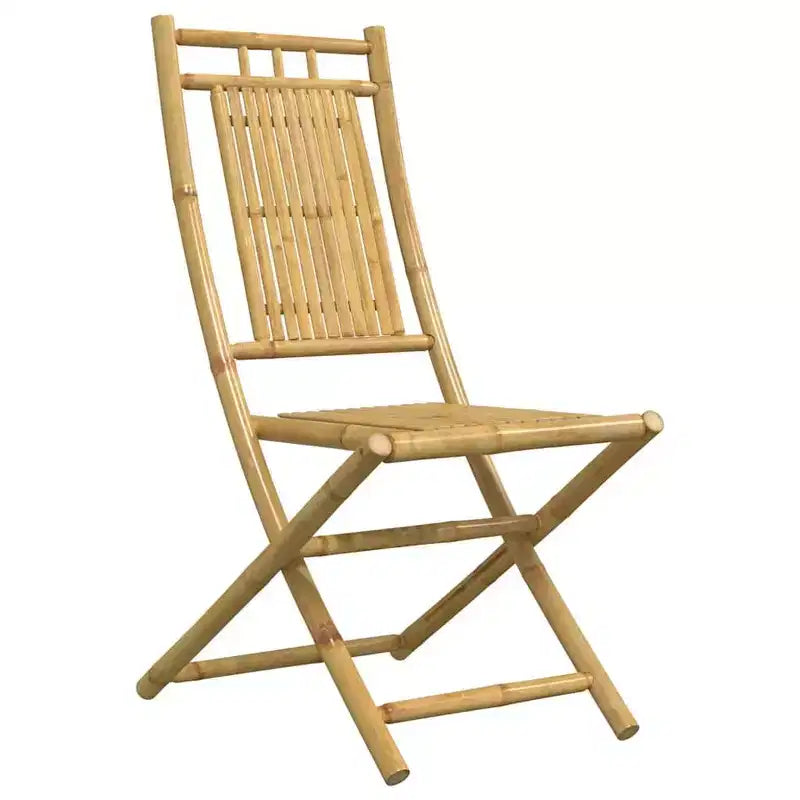 vidaXL Bistro Set Natural Bamboo Foldable Square Rustic