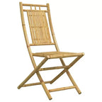 vidaXL Bistro Set Natural Bamboo Foldable Square Rustic