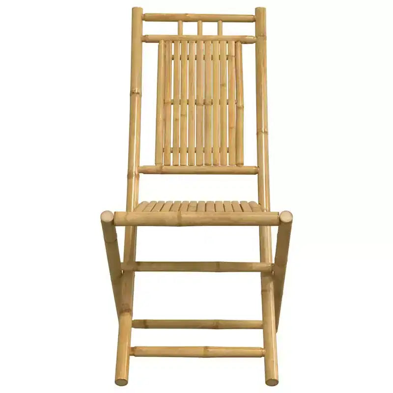 vidaXL Bistro Set Natural Bamboo Foldable Square Rustic
