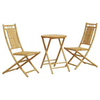 vidaXL Bistro Set Natural Bamboo Medium Foldable Bistro Set