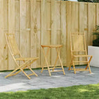 vidaXL Bistro Set Natural Bamboo Medium Foldable Bistro Set