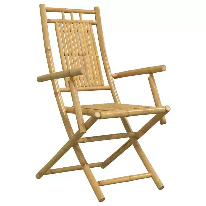 vidaXL Bistro Set Natural Bamboo 2-Seater Foldable Bistro Set