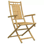 vidaXL Bistro Set Natural Bamboo 2-Seater Foldable Bistro Set