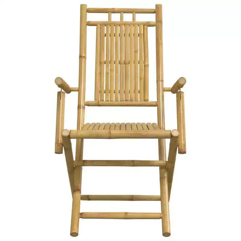vidaXL Bistro Set Natural Bamboo 2-Seater Foldable Bistro Set