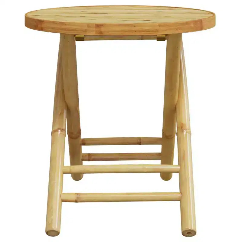 vidaXL Bistro Set Natural Bamboo 3 Piece Set Foldable