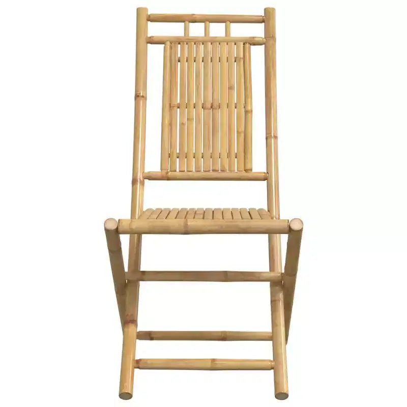 vidaXL Bistro Set Natural Bamboo 3 Piece Set Foldable