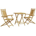 vidaXL Bistro Set Natural Bamboo Bamboo Medium Foldable Bistro Set
