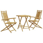 vidaXL Bistro Set Natural Bamboo Bamboo Medium Foldable Bistro Set