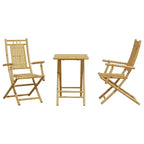 vidaXL Bistro Set Natural Bamboo Bamboo Medium Foldable Bistro Set