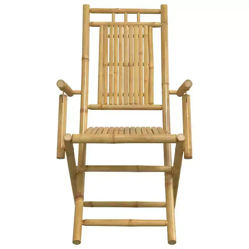 vidaXL Bistro Set Natural Bamboo Bamboo Medium Foldable Bistro Set