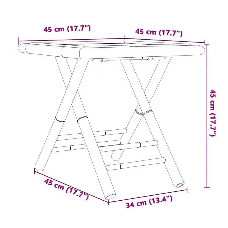 vidaXL Bistro Set Natural Bamboo 3 Piece Foldable Set