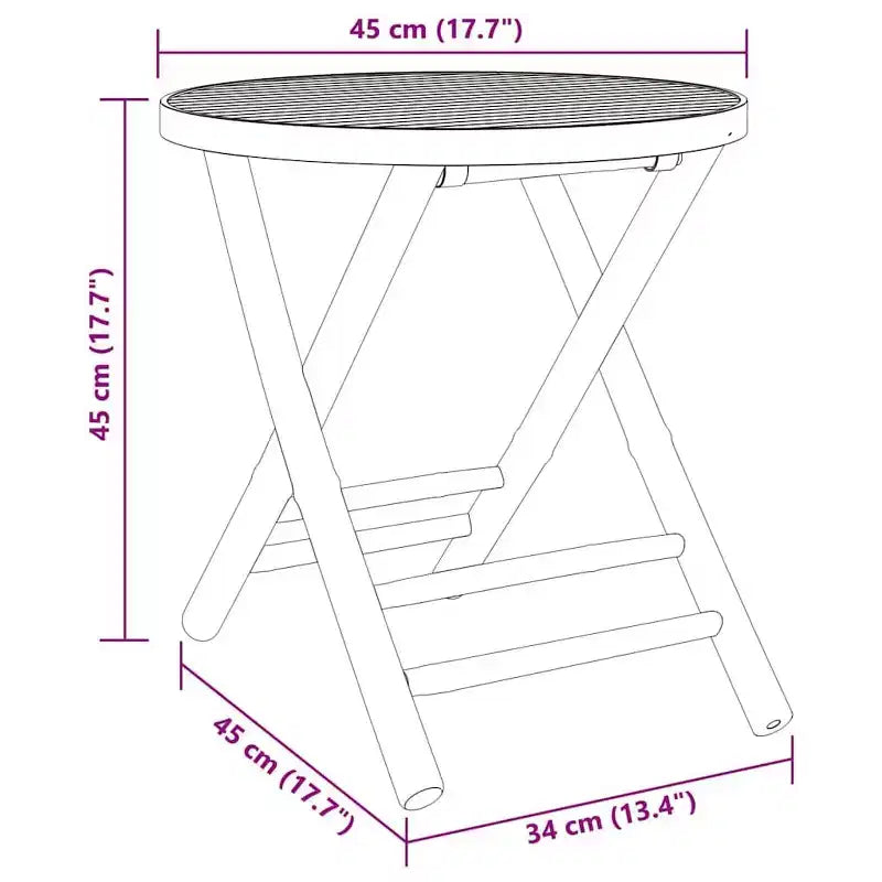 vidaXL Bistro Set Natural Bamboo Compact Foldable Bistro Set