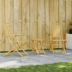 vidaXL Bistro Set Natural Bamboo Compact Foldable Bistro Set