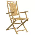 vidaXL Bistro Set Natural Bamboo Compact Foldable Bistro Set