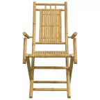 vidaXL Bistro Set Natural Bamboo Compact Foldable Bistro Set
