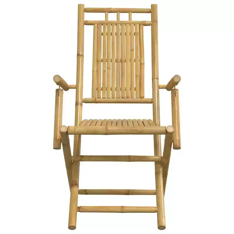vidaXL Bistro Set Natural Bamboo Compact Foldable Bistro Set