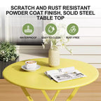 COZONY 3-Piece Folding Bistro Set with 2 Chairs and Table, Steel Outdoor Patio Furniture for Balcony Garden Patio