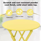 COZONY 3-Piece Folding Bistro Set with 2 Chairs and Table, Steel Outdoor Patio Furniture for Balcony Garden Patio