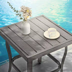 HAPPATIO Aluminum Outdoor Bistro Set, 3 Piece Swivel Patio Chairs with Cushions and Side Table, Patio Furniture Set for Backyard Porch (Gray)