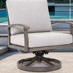 HAPPATIO Aluminum Outdoor Bistro Set, 3 Piece Swivel Patio Chairs with Cushions and Side Table, Patio Furniture Set for Backyard Porch (Gray)