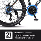 Zeus & Ruta 24 Mountain Bike with 21-Speed Gears, Dual Disc Brakes, Durable Steel Frame Bicycle for Boys and Girls