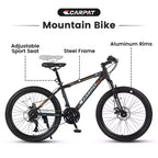 Zeus & Ruta 24 Mountain Bike with 21-Speed Gears, Dual Disc Brakes, Durable Steel Frame Bicycle for Boys and Girls