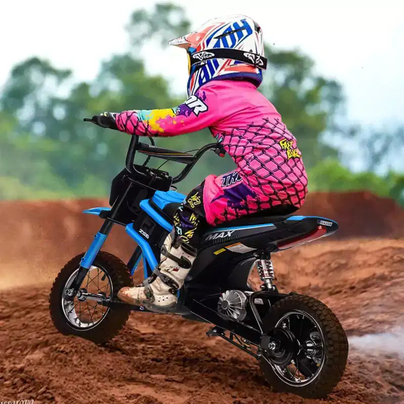 Electric Dirt Bike for Kids, 24 v Motorcycle with 3-Speed Modes 14.29 MPH & Shock-Absorbing Design - Max 135 LBS Off-Road Dirt Bikes