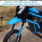 Electric Dirt Bike for Kids, 24 v Motorcycle with 3-Speed Modes 14.29 MPH & Shock-Absorbing Design - Max 135 LBS Off-Road Dirt Bikes