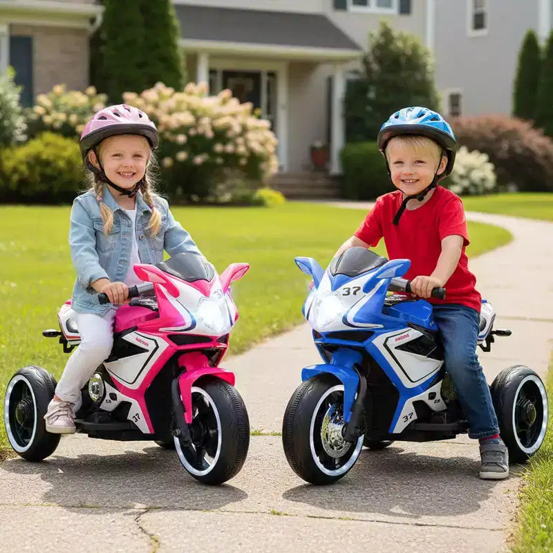 Costway Kids Ride on Motorcycle 6V Battery Powered Mini Electric Motorbike with LED Lights Navy/Pink/Red/Black