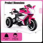 Costway Kids Ride on Motorcycle 6V Battery Powered Mini Electric Motorbike with LED Lights Navy/Pink/Red/Black