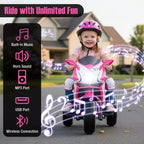 Costway Kids Ride on Motorcycle 6V Battery Powered Mini Electric Motorbike with LED Lights Navy/Pink/Red/Black
