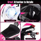 Costway Kids Ride on Motorcycle 6V Battery Powered Mini Electric Motorbike with LED Lights Navy/Pink/Red/Black
