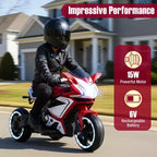 Costway Kids Ride on Motorcycle 6V Battery Powered Mini Electric Motorbike with LED Lights Navy/Pink/Red/Black