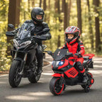 Costway 6V Kids Motorcycle with Music, Horn, Detachable Training Wheels & LED Headlights Pink/Red/Navy/White