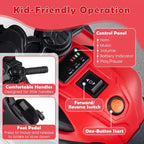 Costway 6V Kids Motorcycle with Music, Horn, Detachable Training Wheels & LED Headlights Pink/Red/Navy/White