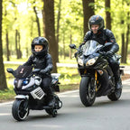 Costway 6V Kids Motorcycle with Music, Horn, Detachable Training Wheels & LED Headlights Pink/Red/Navy/White
