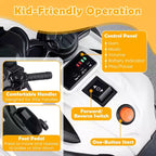 Costway 6V Kids Motorcycle with Music, Horn, Detachable Training Wheels & LED Headlights Pink/Red/Navy/White