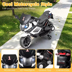 Costway 6V Kids Motorcycle with Music, Horn, Detachable Training Wheels & LED Headlights Pink/Red/Navy/White