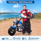 COZONY 36V Kids Electric Dirt Bike, 350W Brushless Motor, 16.5 MPH, with Training Wheels