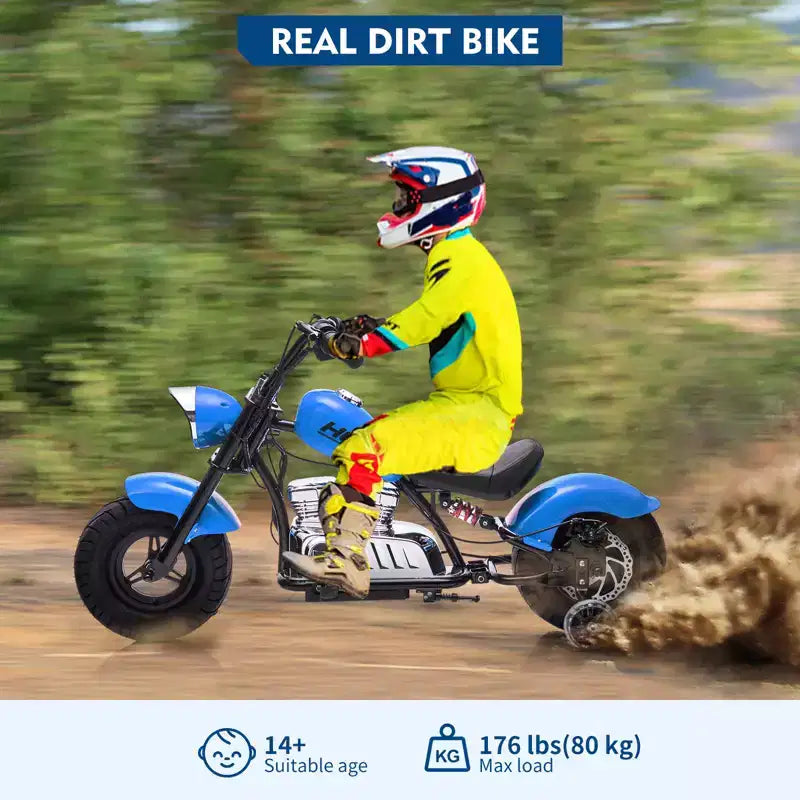 COZONY 36V Kids Electric Dirt Bike, 350W Brushless Motor, 16.5 MPH, with Training Wheels