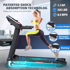 FYC 3.5HP 330 LBS Weight Capacity Folding Treadmill with Incline, Portable Electric Treadmill for Home