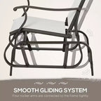 3-Piece Outdoor Gliders Set Bistro Set with Steel Frame, Tempered Glass Top Table for Patio, Garden, Lawn