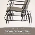 3-Piece Outdoor Gliders Set Bistro Set with Steel Frame, Tempered Glass Top Table for Patio, Garden, Lawn